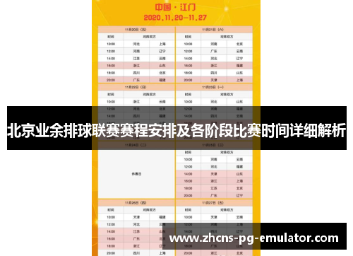 北京业余排球联赛赛程安排及各阶段比赛时间详细解析 北京业余排球联赛赛程安排及各阶段比赛时间详细解析